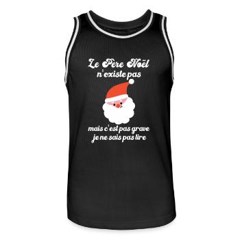 le père noël n'existe pas - Maillot de basket Homme - noir/blanc - Devant - AI Model Male 185 dark (185cm)