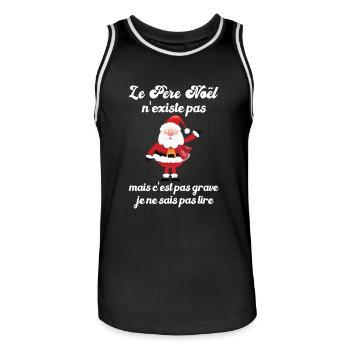 le père noël n'existe pas - Maillot de basket Homme - noir/blanc - Devant - AI Model Male 185 dark (185cm)