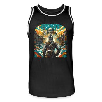 Guerrier ottoman - conquête d’Istanbul en 1453 - Maillot de basket Homme - noir/blanc - Devant - AI Model Male 185 dark (185cm)