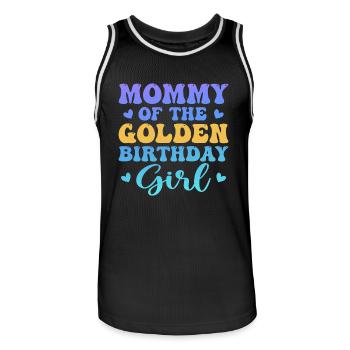 Mommy of the golden birthday girl - Maillot de basket Homme - noir/blanc - Devant - AI Model Male 185 dark (185cm)