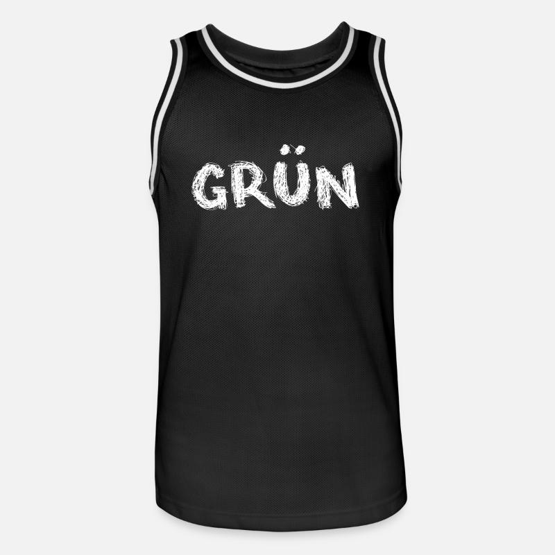 grün oder ? - Männer Basketball-Trikot - Schwarz/Weiß