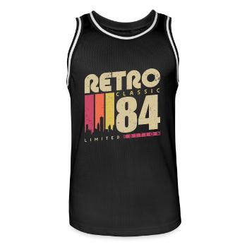 Rétro Classique 1984 Vintage Cadeau d’anniversaire - Maillot de basket Homme - noir/blanc - Devant - AI Model Male 185 dark (185cm)