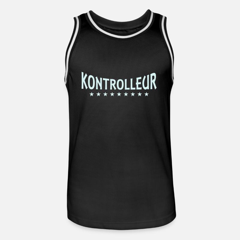 Controller + Dein Text - Maillot de basket Homme - noir/blanc