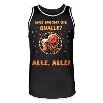 Que fait la méduse - bière ALL cadeau drôle - Maillot de basket Homme - noir/blanc - Devant - AI Model Male 185 dark (185cm)