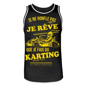 Je rêve karting - Maillot de basket Homme - noir/blanc - Devant - AI Model Male 185 dark (185cm)