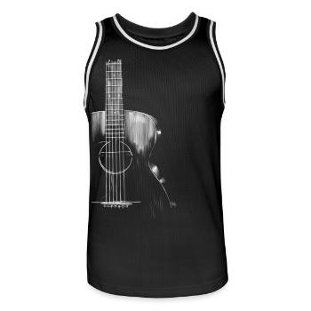 Guitare - Maillot de basket Homme - noir/blanc - Devant - AI Model Male 185 dark (185cm)