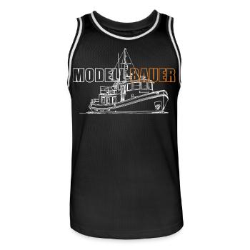 Modellbau Schiffe - Männer Basketball-Trikot - Schwarz/Weiß - Vorne - AI Model Male 185 dark (185cm)