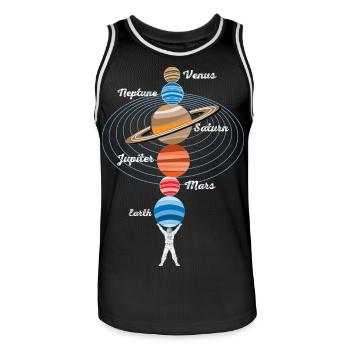 Starker Astronaut - Männer Basketball-Trikot - Schwarz/Weiß - Vorne - AI Model Male 185 dark (185cm)