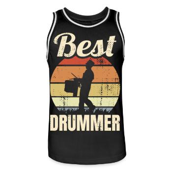 Best Drummer - Men's Basketball Jersey - black/white - Front - AI Model Male 185 dark (185cm)