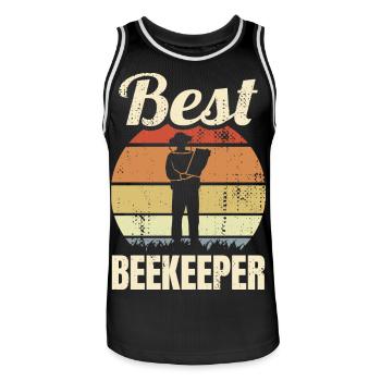 Imker - Männer Basketball-Trikot - Schwarz/Weiß - Vorne - AI Model Male 185 dark (185cm)