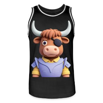 PIRATE BULL - baby & kids - Maillot de basket Homme - noir/blanc - Devant - AI Model Male 185 dark (185cm)