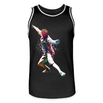 Fechtsportkunst #fencing #sport - Männer Basketball-Trikot - Schwarz/Weiß - Vorne - AI Model Male 185 dark (185cm)