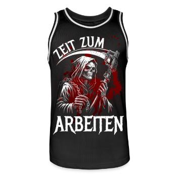 Il est temps de travailler - Maillot de basket Homme - noir/blanc - Devant - AI Model Male 185 dark (185cm)