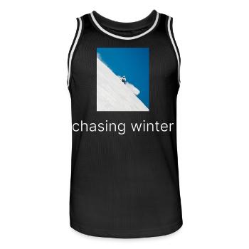 Chasing Winter - Men's Basketball Jersey - black/white - Front - AI Model Male 185 dark (185cm)