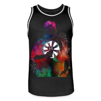 Joueur de fléchettes Art sportif #darts #sport - Maillot de basket Homme - noir/blanc - Devant - AI Model Male 185 dark (185cm)