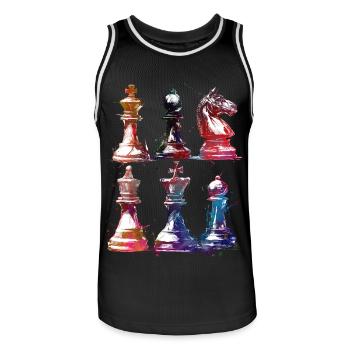 Chess sport art #chess #sport - Men's Basketball Jersey - black/white - Front - AI Model Male 185 dark (185cm)