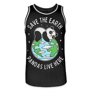 Save The Earth Pandas Live Here - Men's Basketball Jersey - black/white - Front - AI Model Male 185 dark (185cm)