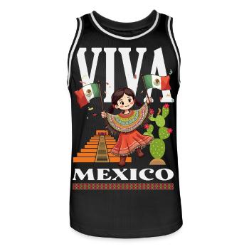 Mexiko Stolz & Heimat Mexikaner Mexico Flagge - Männer Basketball-Trikot - Schwarz/Weiß - Vorne - AI Model Male 185 dark (185cm)