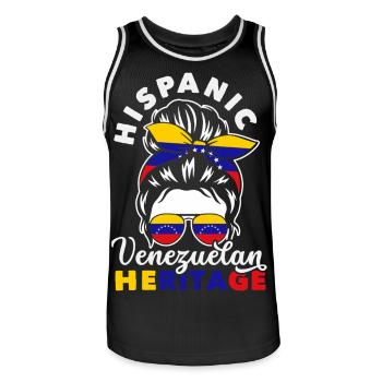 Venezuela Flag Pride & Home Venezuela - Men's Basketball Jersey - black/white - Front - AI Model Male 185 dark (185cm)