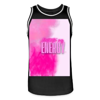 Protecting my Energy - Neon pink Motivation Design - Men's Basketball Jersey - black/white - Front - AI Model Male 185 dark (185cm)