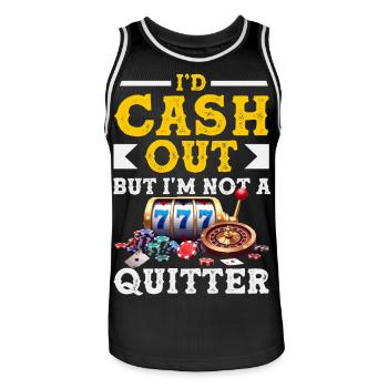 N’abandonnez pas les jeux de roulette de casino et de machines à sous - Maillot de basket Homme - noir/blanc - Devant - AI Model Male 185 dark (185cm)