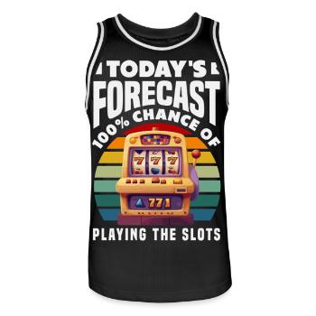 Vorhersage Chance Auf Spielautomaten Casino Zocker - Männer Basketball-Trikot - Schwarz/Weiß - Vorne - AI Model Male 185 dark (185cm)