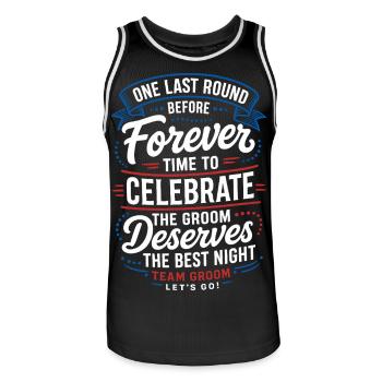One Last Round Before Forever - Men's Basketball Jersey - black/white - Front - AI Model Male 185 dark (185cm)