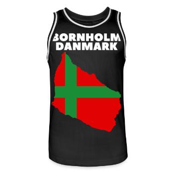 Bornholm Danmark - Männer Basketball-Trikot - Schwarz/Weiß - Vorne - AI Model Male 185 dark (185cm)