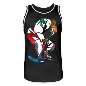 Art du hockey sportif - Maillot de basket Homme - noir/blanc - Devant - AI Model Male 185 dark (185cm)