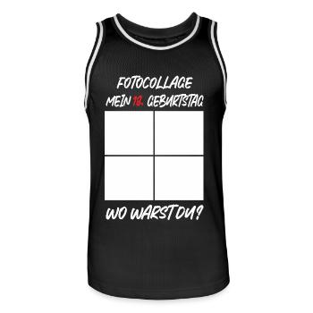 Anniversaire de 18 ans Où étais-tu ? - Maillot de basket Homme - noir/blanc - Devant - AI Model Male 185 dark (185cm)