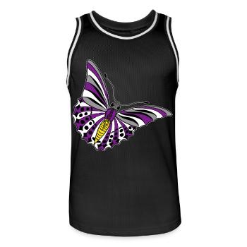 butterfly asexual non binary labrys lesbian - Men's Basketball Jersey - black/white - Front - AI Model Male 185 dark (185cm)