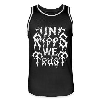 In Riffs we trust - Heavy Metal - Music - Men's Basketball Jersey - black/white - Front - AI Model Male 185 dark (185cm)