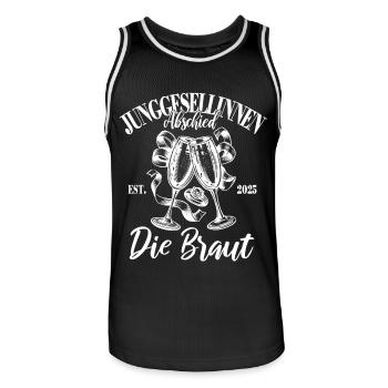 JGA Junggesellinnen Abschied - Die Braut - Männer Basketball-Trikot - Schwarz/Weiß - Vorne - AI Model Male 185 dark (185cm)