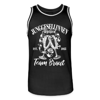 JGA Junggesellinnen Abschied - Team Braut - Männer Basketball-Trikot - Schwarz/Weiß - Vorne - AI Model Male 185 dark (185cm)