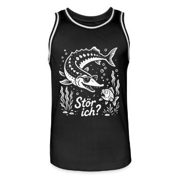 Stör ich? Hausen - Angler Spruch - Geschenk - Männer Basketball-Trikot - Schwarz/Weiß - Vorne - AI Model Male 185 dark (185cm)