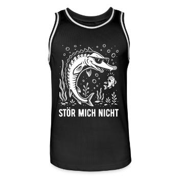 Stör mich nicht - Hausen - Angler Spruch - Geschen - Männer Basketball-Trikot - Schwarz/Weiß - Vorne - AI Model Male 185 dark (185cm)