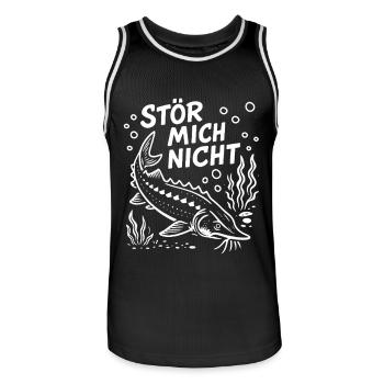 Stör mich nicht - Hausen - Angler Spruch Geschenk - Männer Basketball-Trikot - Schwarz/Weiß - Vorne - AI Model Male 185 dark (185cm)
