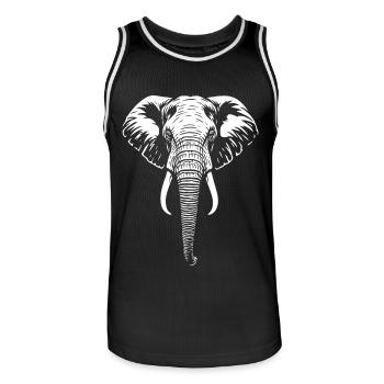Elephant - Big Game, Tusk, Ivory - Men's Basketball Jersey - black/white - Front - AI Model Male 185 dark (185cm)