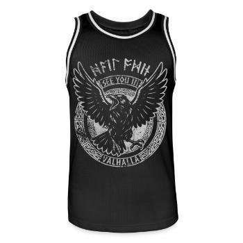 Odin Rabe - See you in Valhalla - Mythologie - Männer Basketball-Trikot - Schwarz/Weiß - Vorne - AI Model Male 185 dark (185cm)
