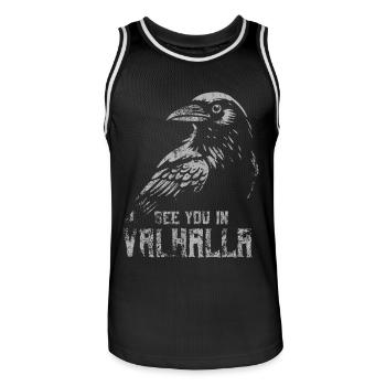 Odin Rabe - See you in Valhalla - Mythologie - Männer Basketball-Trikot - Schwarz/Weiß - Vorne - AI Model Male 185 dark (185cm)