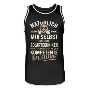 Natürlich sprech ich mit mir selbst Solartechniker - Männer Basketball-Trikot - Schwarz/Weiß - Vorne - AI Model Male 185 dark (185cm)