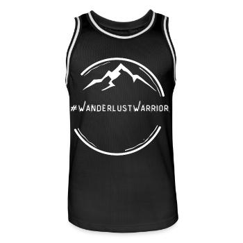 Wanderlust Warrior – For Adventure Seekers - Men's Basketball Jersey - black/white - Front - AI Model Male 185 dark (185cm)