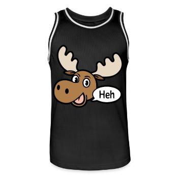 Amused Moose - Men's Basketball Jersey - black/white - Front - AI Model Male 185 dark (185cm)