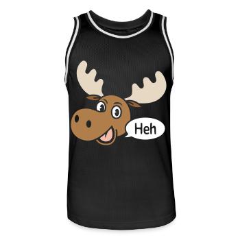 Amused Moose - Men's Basketball Jersey - black/white - Front - AI Model Male 185 dark (185cm)