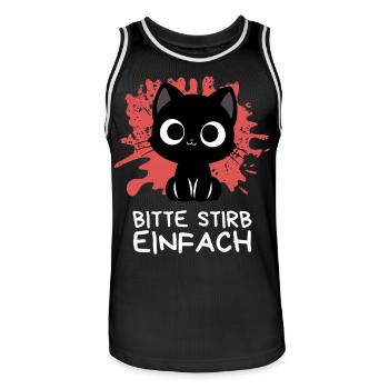 Süßt Aber trotzdem schwarz wie die Nacht Katze - Männer Basketball-Trikot - Schwarz/Weiß - Vorne - AI Model Male 185 dark (185cm)
