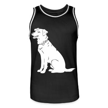 Border Collie Dog Silhouette - Men's Basketball Jersey - black/white - Front - AI Model Male 185 dark (185cm)