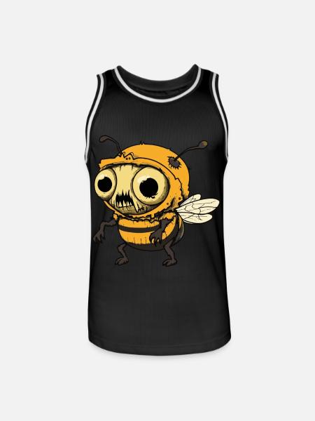 Bee Halloween Funny Zombie - Men's Basketball Jersey - black/white