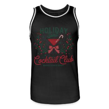 Holiday Spirit Cocktail Club - Holiday Mood - Men's Basketball Jersey - black/white - Front - AI Model Male 185 dark (185cm)