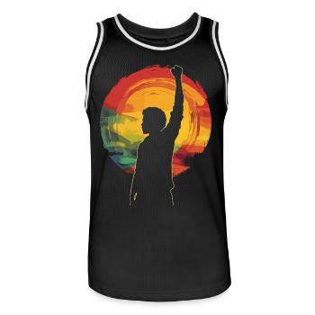 Empowerment Heritage Black History Month Art - Men's Basketball Jersey - black/white - Front - AI Model Male 185 dark (185cm)