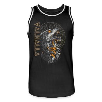 Wikinger Wolf Runen Nordische Kultur Vegvisir - Männer Basketball-Trikot - Schwarz/Weiß - Vorne - AI Model Male 185 dark (185cm)